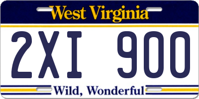 WV license plate 2XI900