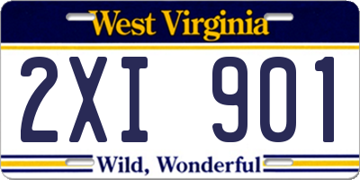 WV license plate 2XI901