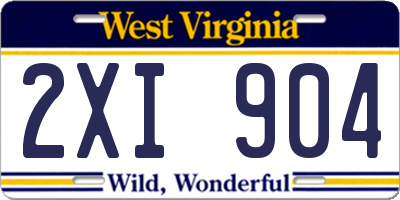WV license plate 2XI904