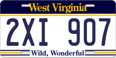 WV license plate 2XI907