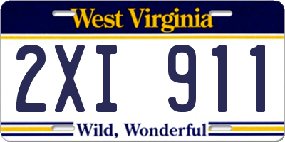 WV license plate 2XI911