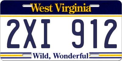 WV license plate 2XI912