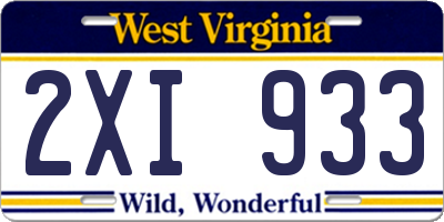 WV license plate 2XI933