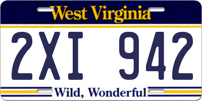 WV license plate 2XI942