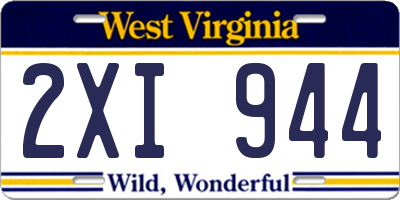 WV license plate 2XI944