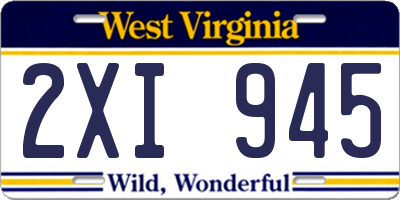 WV license plate 2XI945