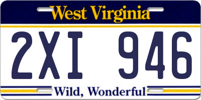 WV license plate 2XI946