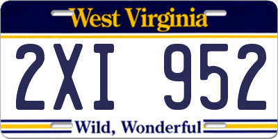 WV license plate 2XI952