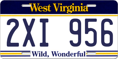 WV license plate 2XI956