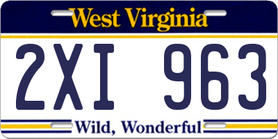 WV license plate 2XI963