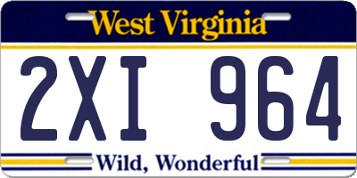 WV license plate 2XI964
