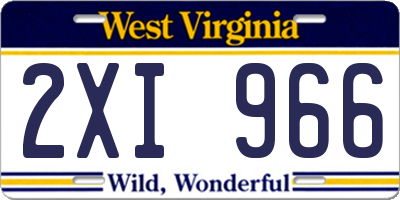 WV license plate 2XI966