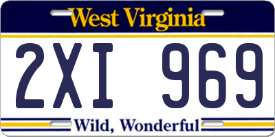 WV license plate 2XI969