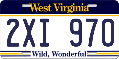 WV license plate 2XI970