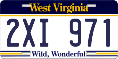 WV license plate 2XI971