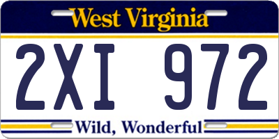 WV license plate 2XI972