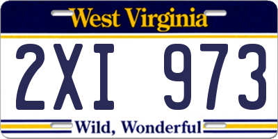 WV license plate 2XI973
