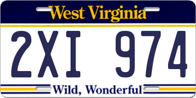 WV license plate 2XI974