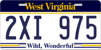 WV license plate 2XI975