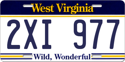 WV license plate 2XI977