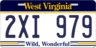WV license plate 2XI979
