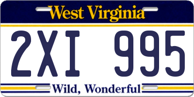 WV license plate 2XI995