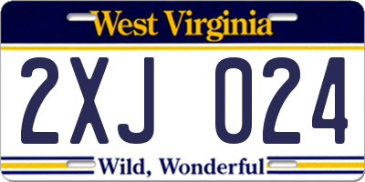 WV license plate 2XJ024
