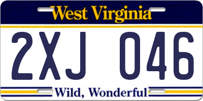 WV license plate 2XJ046