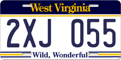 WV license plate 2XJ055