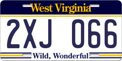 WV license plate 2XJ066