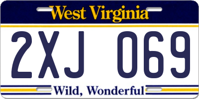 WV license plate 2XJ069
