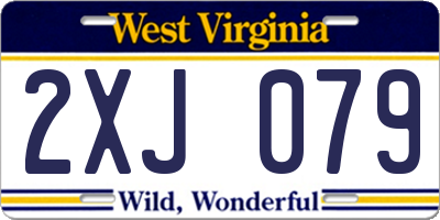 WV license plate 2XJ079