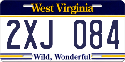 WV license plate 2XJ084