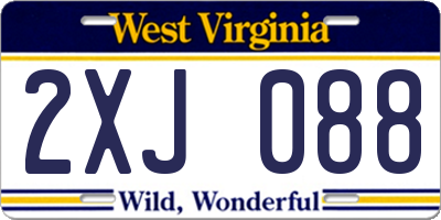 WV license plate 2XJ088