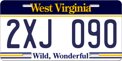 WV license plate 2XJ090