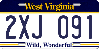 WV license plate 2XJ091