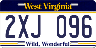 WV license plate 2XJ096