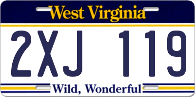 WV license plate 2XJ119