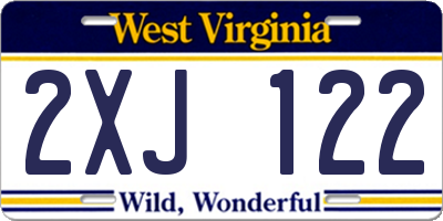 WV license plate 2XJ122