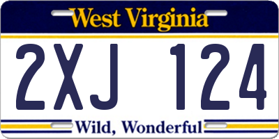 WV license plate 2XJ124