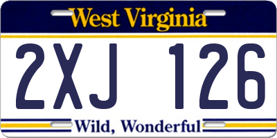 WV license plate 2XJ126