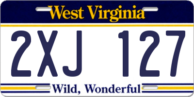 WV license plate 2XJ127