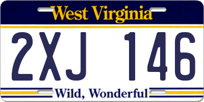 WV license plate 2XJ146