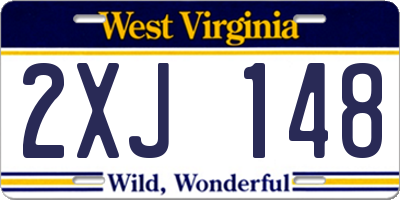 WV license plate 2XJ148