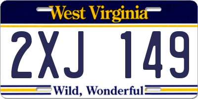 WV license plate 2XJ149
