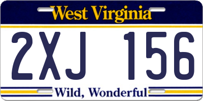WV license plate 2XJ156
