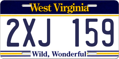 WV license plate 2XJ159