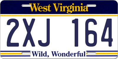 WV license plate 2XJ164