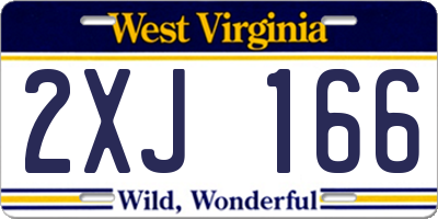 WV license plate 2XJ166