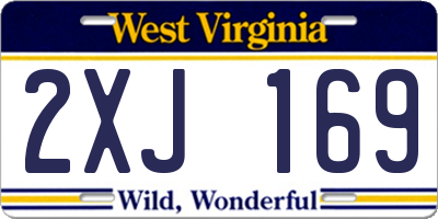 WV license plate 2XJ169